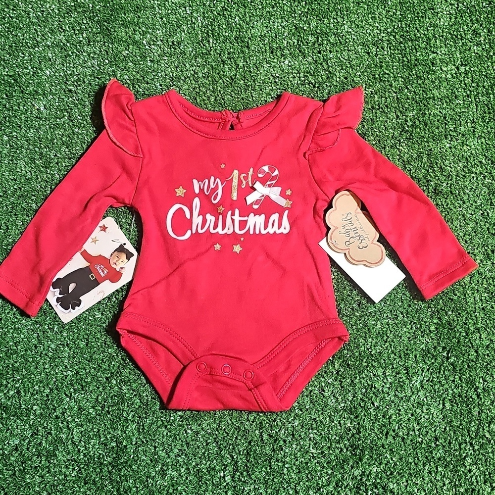 Baby Essentials Festive Red Christmas Bodysuit - Picture 6 of 6